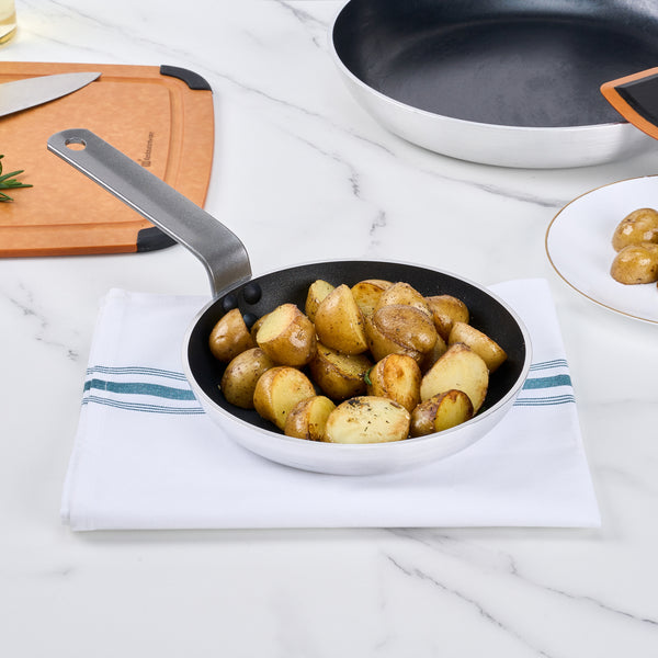 Restaurantware Met Lux Aluminum 8" Fry Pan - Non-Stick Induction Ready Heavy Duty - 6 Count Box