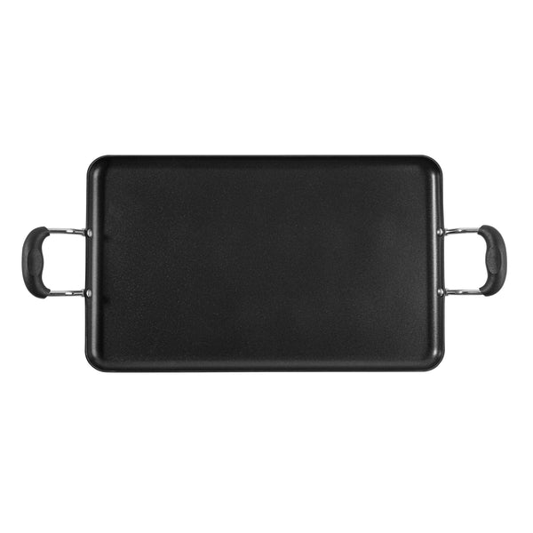 Restaurantware Met Lux Aluminum Double Burner Griddle - Non-Stick With Bakelite Handles - 19" X 11 3/4" - 10 Count Box