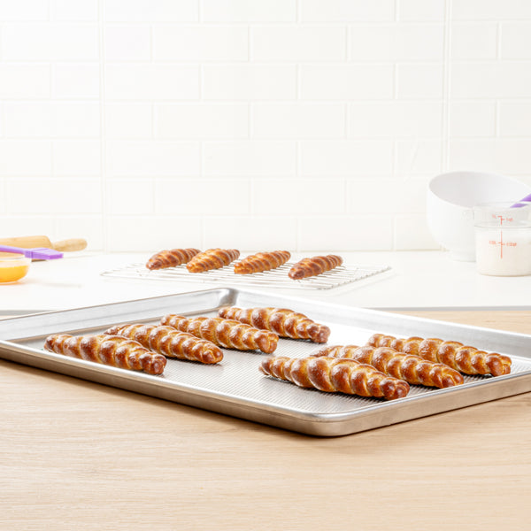 Restaurantware Met Lux Aluminum Full Size Baking Sheet - Perforated Heavy Duty - 26" X 18" - 1 Count Box