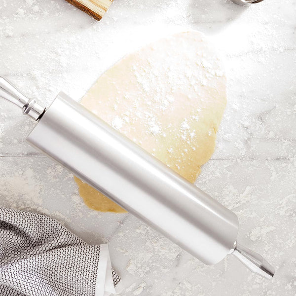 Restaurantware Met Lux Aluminum Rolling Pin - 21 1/4" X 3 1/2" X 3 1/2" - 1 Count Box