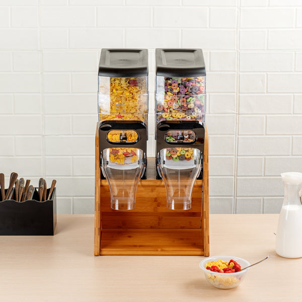 Restaurantware Met Lux Bamboo Cereal Dispenser Stand - Holds 2 Dispensers - 13 3/4" X 15 1/2" X 13" - 1 Count Box