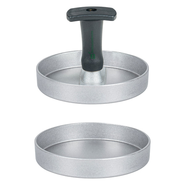 Restaurantware Met Lux Black Aluminum Burger Press - Non-Stick - 4 3/4" X 4 3/4" X 3 1/2" - 1 Count Box