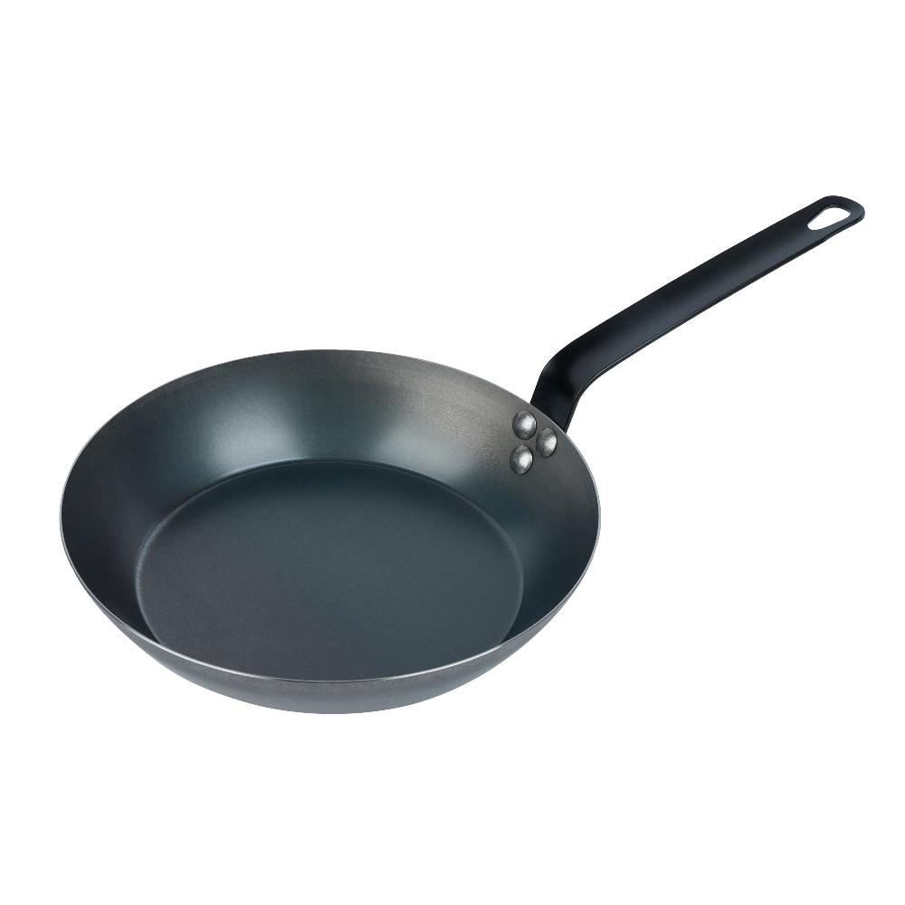 restaurantware Met Lux Black Carbon Steel 10" Fry Pan - 6 count box