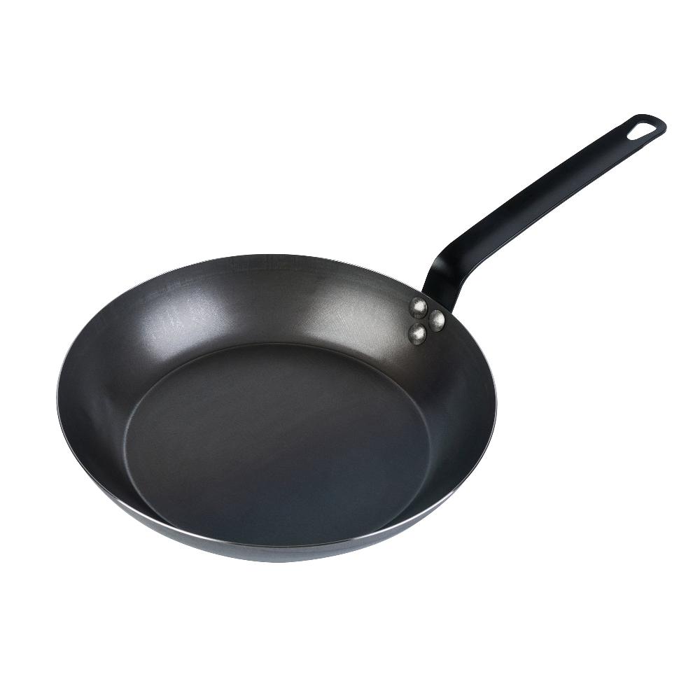 restaurantware Met Lux Black Carbon Steel 11" Fry Pan - 6 count box