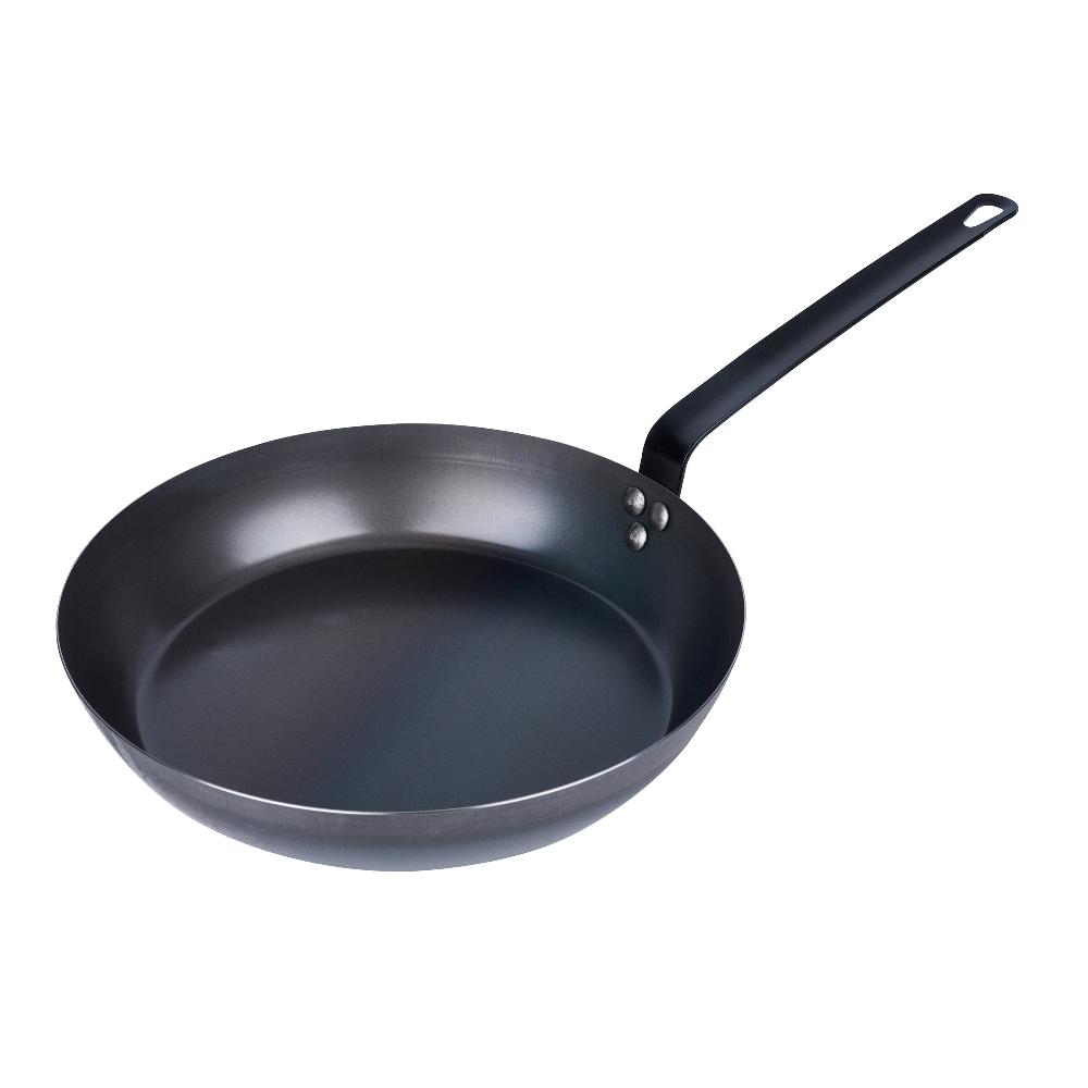 restaurantware Met Lux Black Carbon Steel 13" Fry Pan - 6 count box