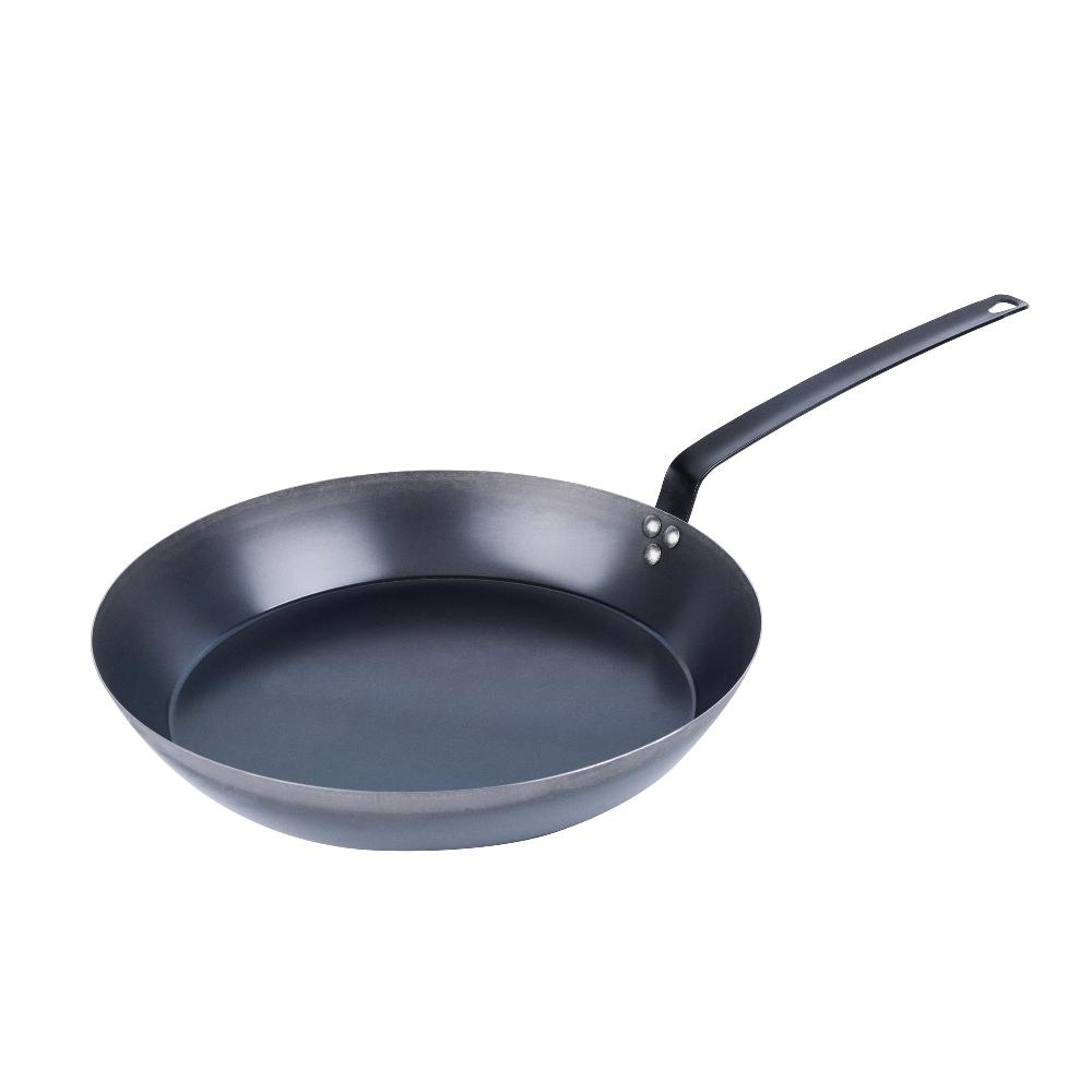 restaurantware Met Lux Black Carbon Steel 16" Fry Pan - 6 count box