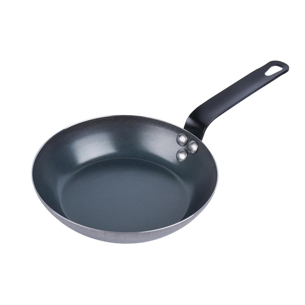 restaurantware Met Lux Black Carbon Steel 8" Fry Pan - 6 count box