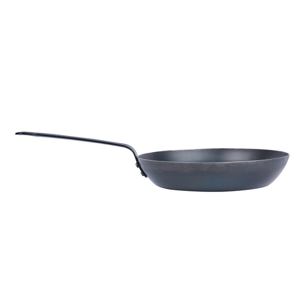 Restaurantware Met Lux Black Carbon Steel 9 1/2" Fry Pan - 6 Count Box