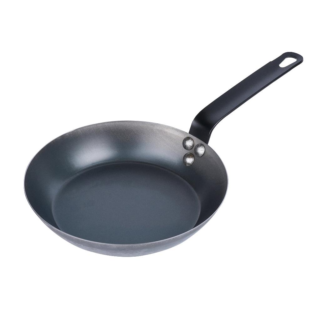 restaurantware Met Lux Black Carbon Steel 9" Fry Pan - 6 count box