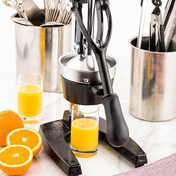 Restaurantware Met Lux Black Cast Iron Citrus Juicer - Commercial Removable Strainer - 15 1/2" X 8 3/4" X 7 1/2" - 1 Count Box