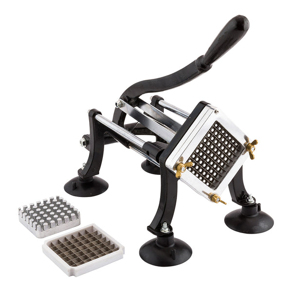 Restaurantware Met Lux Black Cast Iron French Fry Cutter - Commercial Slip-Resistant Feet - 20 1/2" X 10 1/4" X 10 1/4" - 1 Count Box