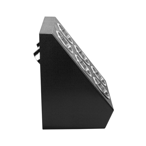 Restaurantware Met Lux Black Plastic Flatware Organizer - 6 Holes Stainless Steel Cylinders - 1 Count Box