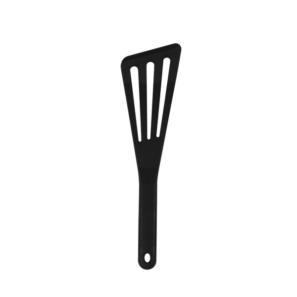 Restaurantware Met Lux Black Silicone High Temperature Slotted Turner / Spatula - 12 1/4" - 1 Count Box