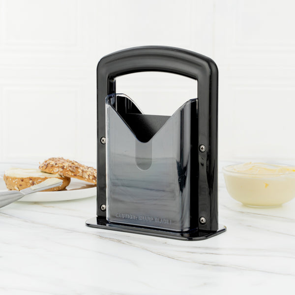 Restaurantware Met Lux Black Stainless Steel Commercial Bagel Slicer - 1 Count Box