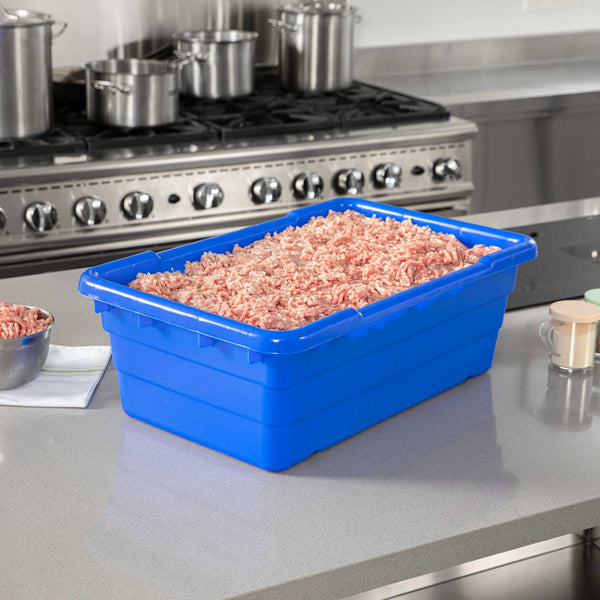 Restaurantware Met Lux Blue Meat Lug / Tote Box - 25" X 16" X 8 3/4" - 10 Count Box
