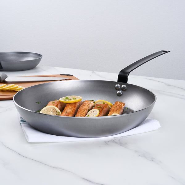 Restaurantware Met Lux Carbon Steel 13" Fry Pan - 6 Count Box