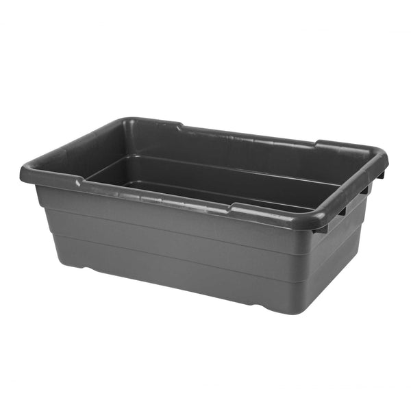 Restaurantware Met Lux Dark Gray Meat Lug / Tote Box - 25" X 16" X 8 3/4" - 10 Count Box