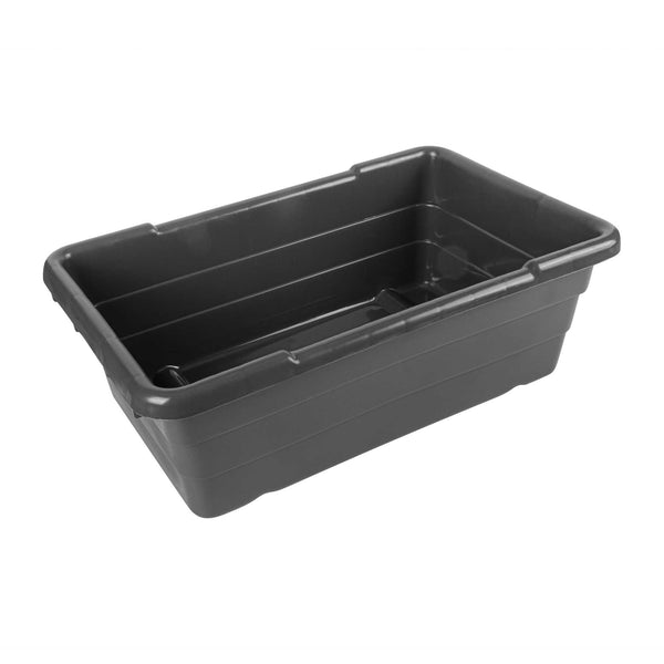 Restaurantware Met Lux Dark Gray Meat Lug / Tote Box - 25" X 16" X 8 3/4" - 10 Count Box