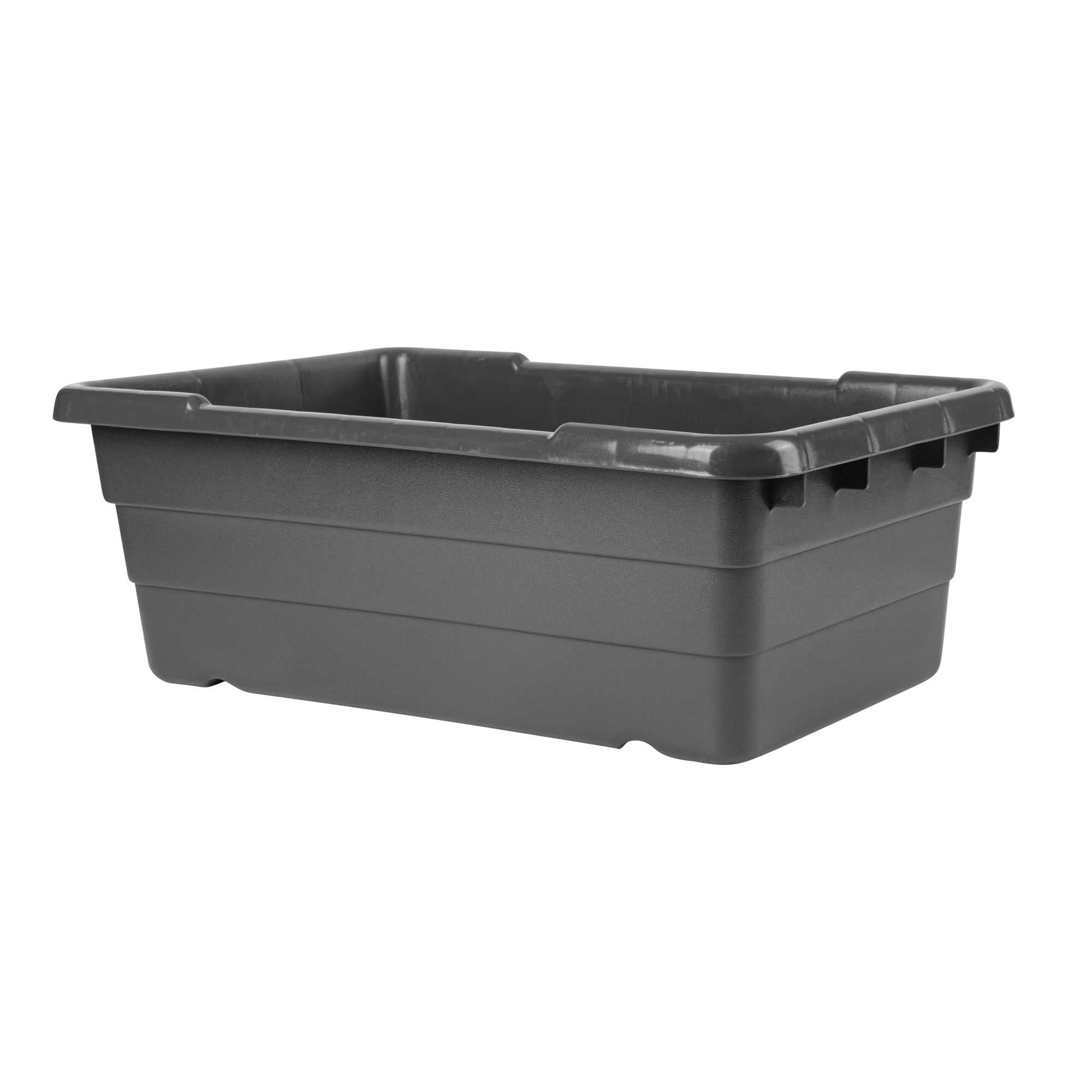restaurantware Met Lux Dark Gray Meat Lug / Tote Box - 25" x 16" x 8 3/4" - 10 count box