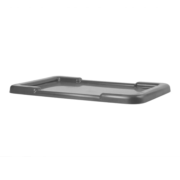 Restaurantware Met Lux Dark Gray Recessed Lid - Fits Meat Lug / Tote Box - 25" X 16" - 10 Count Box