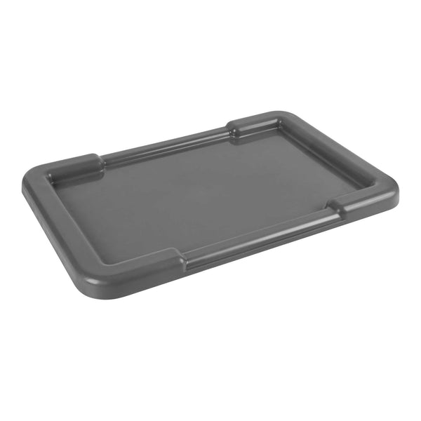 Restaurantware Met Lux Dark Gray Recessed Lid - Fits Meat Lug / Tote Box - 25" X 16" - 10 Count Box