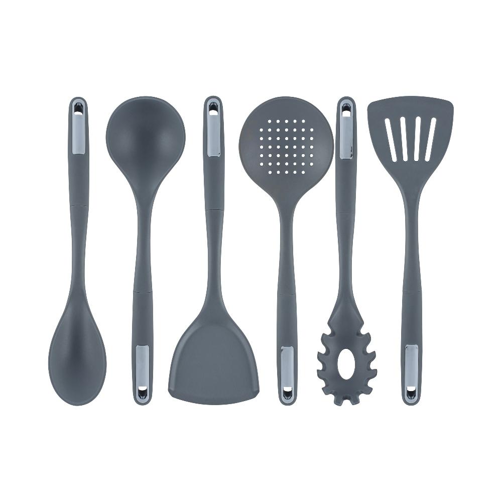 restaurantware Met Lux Dark Gray Silicone Cooking Utensil Set - 6-Piece - 10 count box