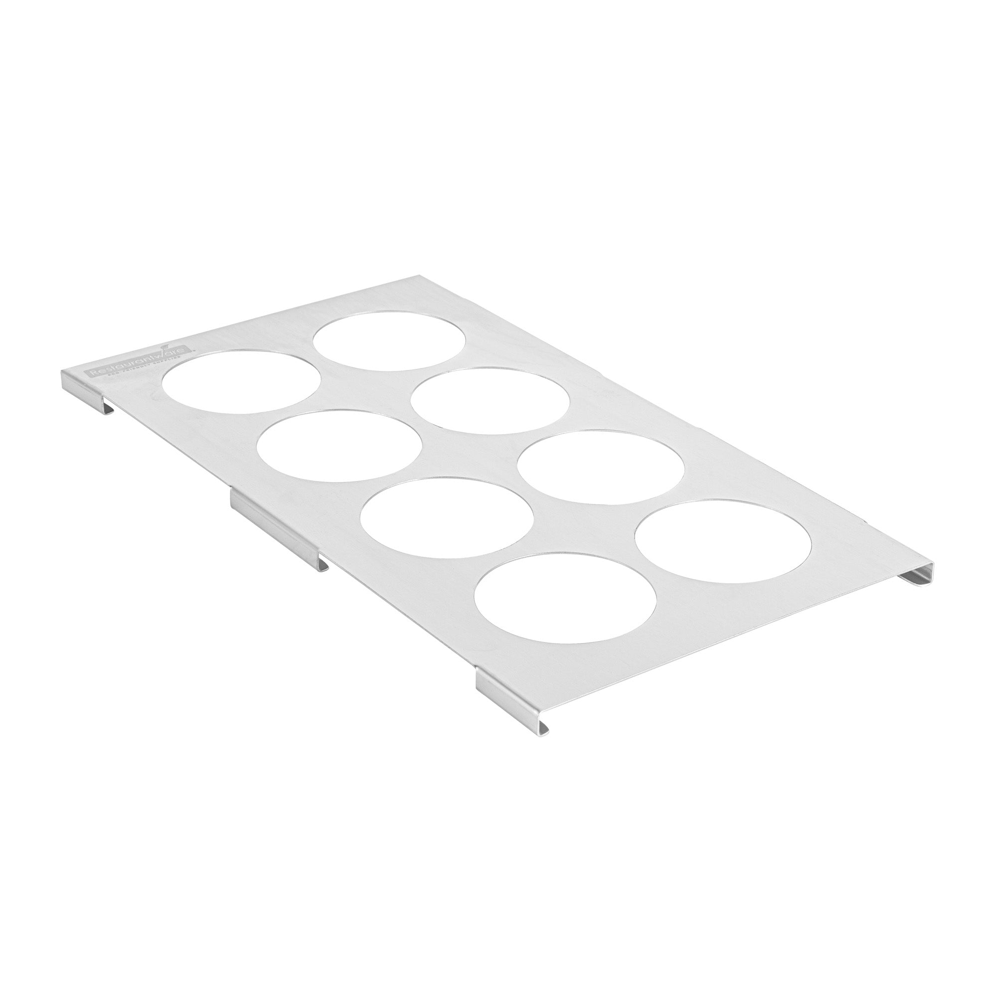 restaurantware Met Lux Eight Hole Stainless Steel Squeeze Bottle Holder Top - Fits 1/3 Size Pans - 12 3/4" x 7" - 1 count box