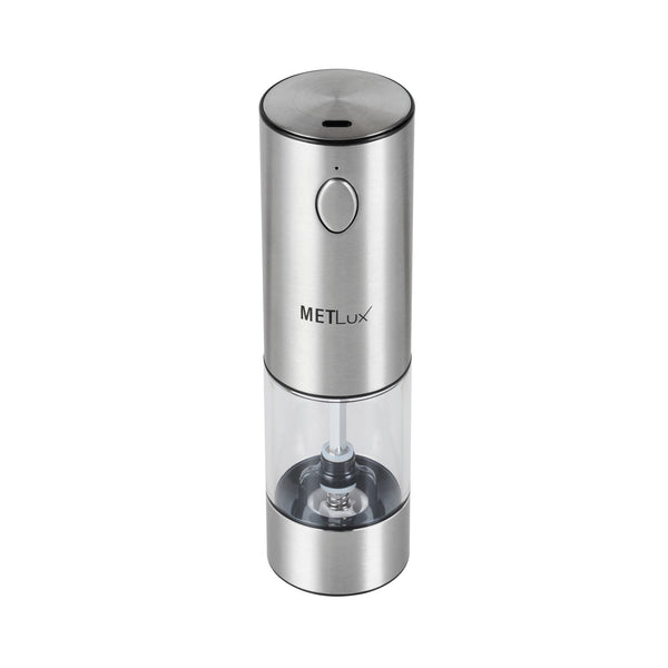 Restaurantware Met Lux Electric Salt Or Pepper Grinder - Rechargeable With LED Light - 2'' X 2'' X 7 1/2'' - 1 Count Box