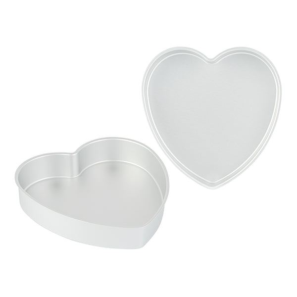 Restaurantware Met Lux Heart Aluminum Cake Pan - 10" X 10" X 2" - 12 Count Box
