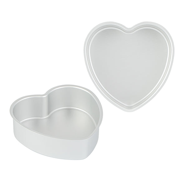 Restaurantware Met Lux Heart Aluminum Cake Pan - 6" X 6" X 2" - 12 Count Box