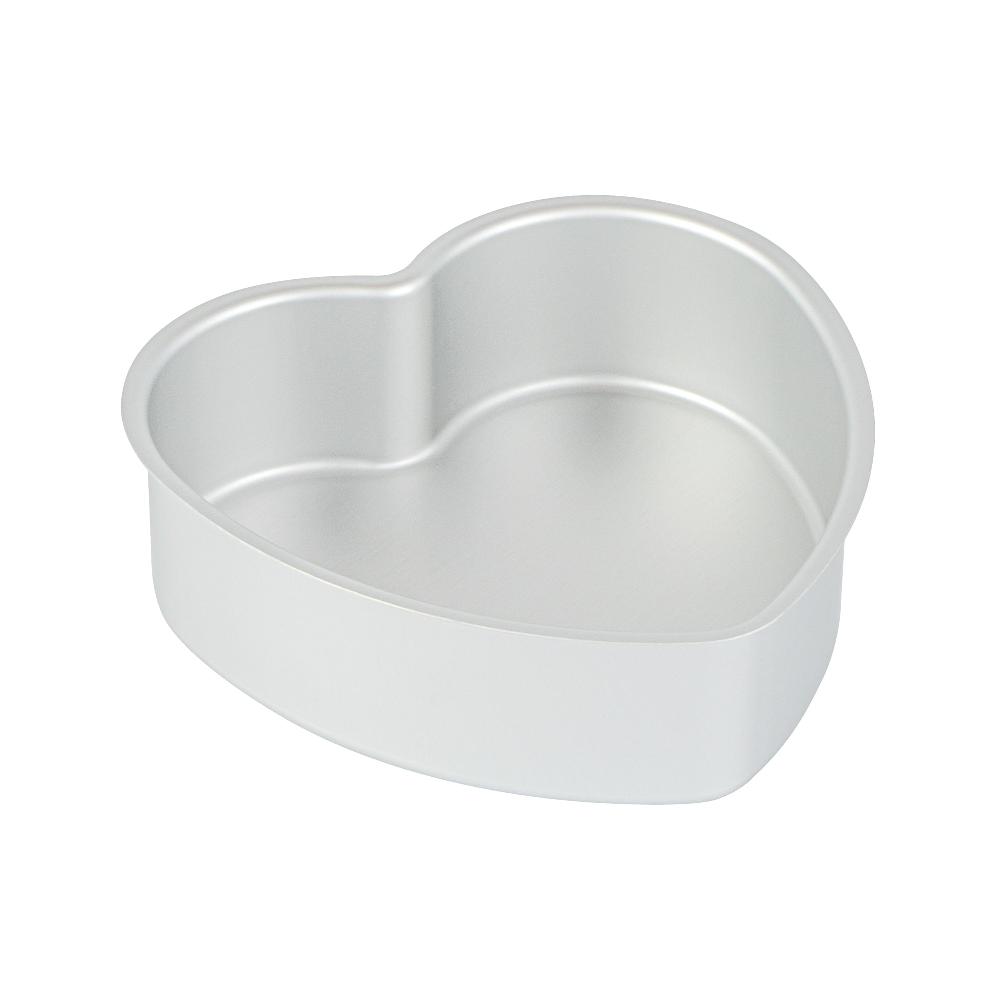 restaurantware Met Lux Heart Aluminum Cake Pan - 6" x 6" x 2" - 12 count box