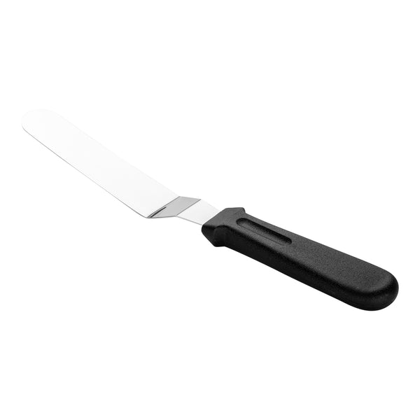 Restaurantware Met Lux Offset Spatula - Black Stainless Steel - 6 Inch Blade Baking And Icing Plastic Handle - 10 1/2" - 1 Count Box