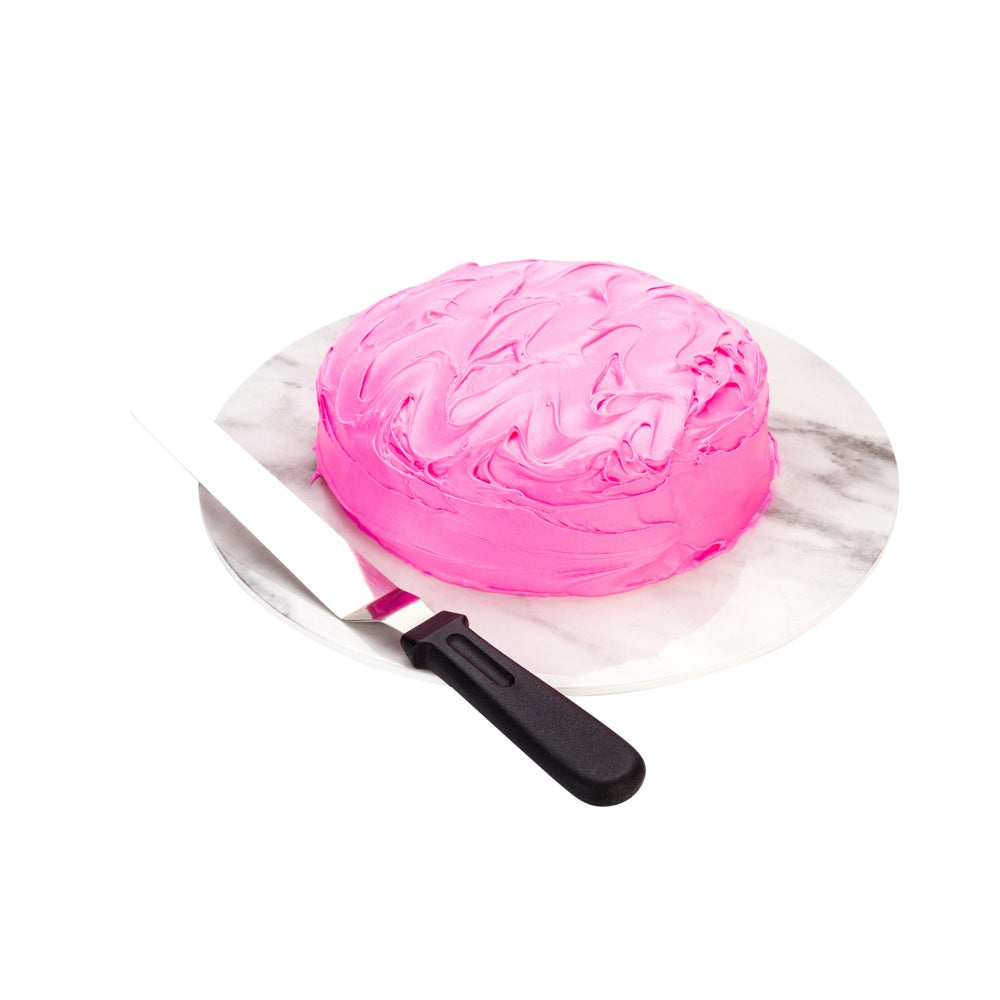 restaurantware Met Lux Offset Spatula - Black Stainless Steel - 8 inch Blade Baking and Icing Plastic Handle - 12 1/2" - 1 count box