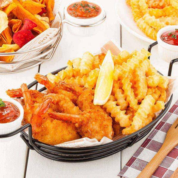 Restaurantware Met Lux Oval Black Iron Entree Basket - Double Dipping Sauce Holder - 13" X 6" X 2 1/4" - 1 Count Box