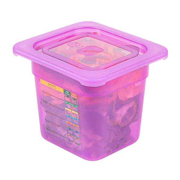 Restaurantware Met Lux Purple Allergen-Free Polypropylene Lid - Fits 1/6 Size Food Pan - 10 Count Box