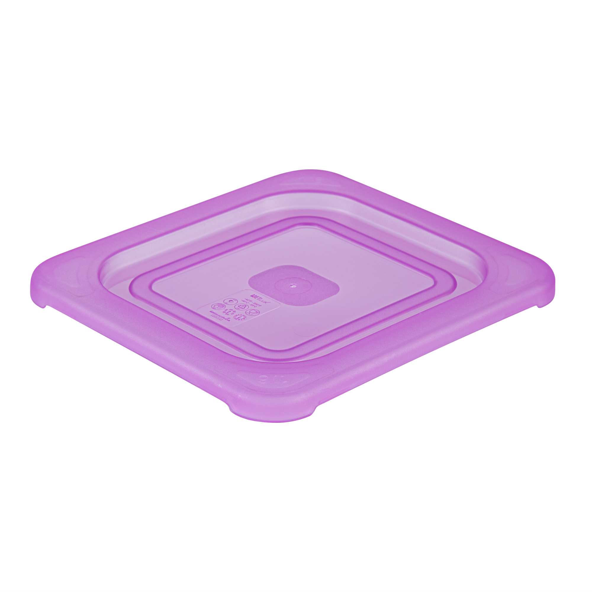 restaurantware Met Lux Purple Allergen-Free Polypropylene Lid - Fits 1/6 Size Food Pan - 10 count box