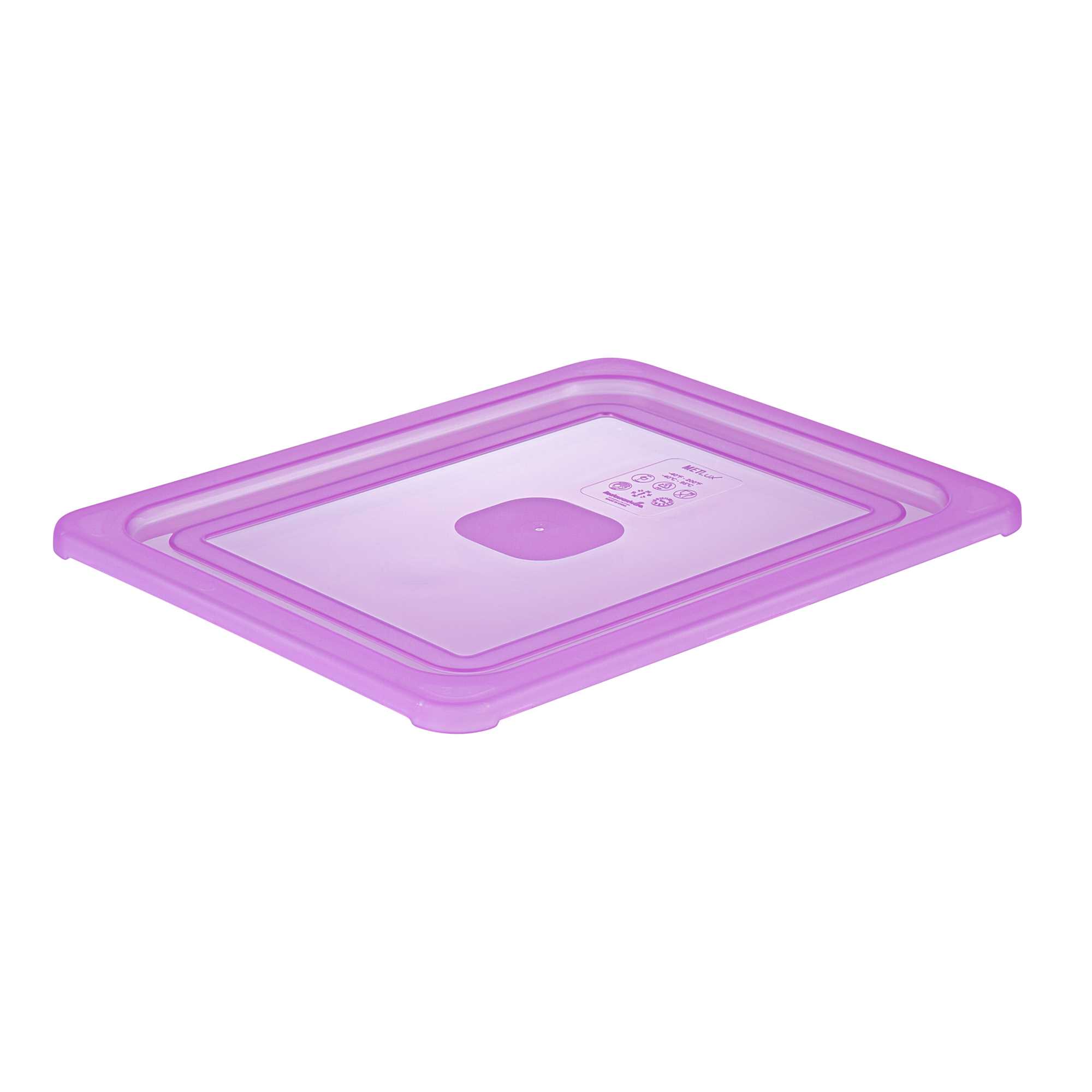 restaurantware Met Lux Purple Allergen-Free Polypropylene Lid - Fits Half Size Pan - 10 count box