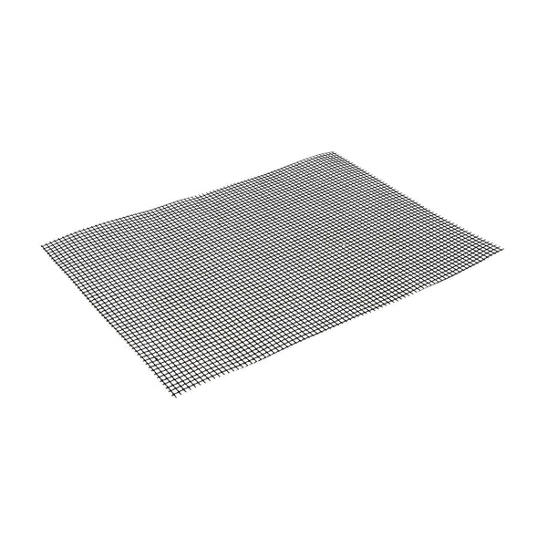 Restaurantware Met Lux Rectangle Black PTFE Reusable Grill Mat - Non-Stick - 15 3/4" X 13" - 5 Count Box