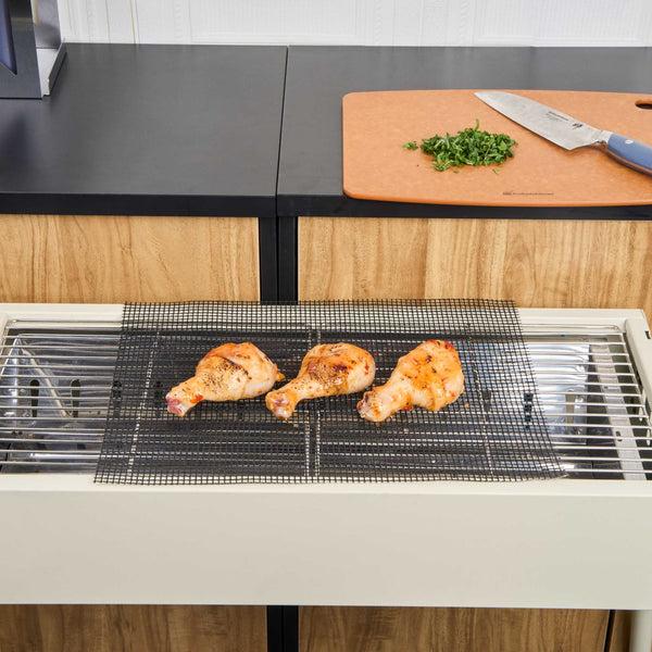 Restaurantware Met Lux Rectangle Black PTFE Reusable Grill Mat - Non-Stick - 15 3/4" X 13" - 5 Count Box