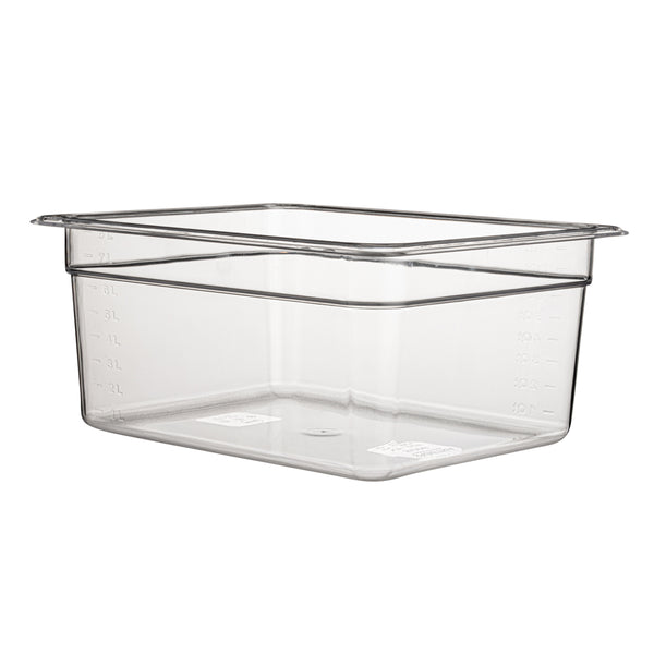 Restaurantware Met Lux Rectangle Clear Plastic 1/2 Size Cold Food Storage Container - 6" Depth - 10 Count Box