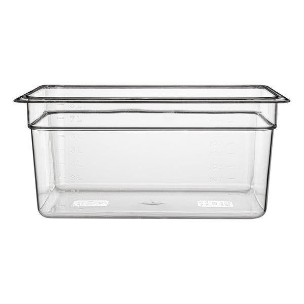 Restaurantware Met Lux Rectangle Clear Plastic 1/2 Size Cold Food Storage Container - 6" Depth - 10 Count Box