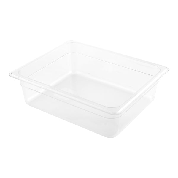 Restaurantware Met Lux Rectangle Clear Plastic 1/2 Size Cold Food Storage Container - 4" Depth - 10 Count Box