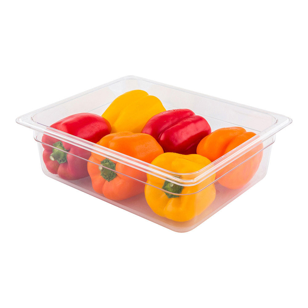 restaurantware Met Lux Rectangle Clear Plastic 1/2 Size Cold Food Storage Container - 4" Depth - 10 count box