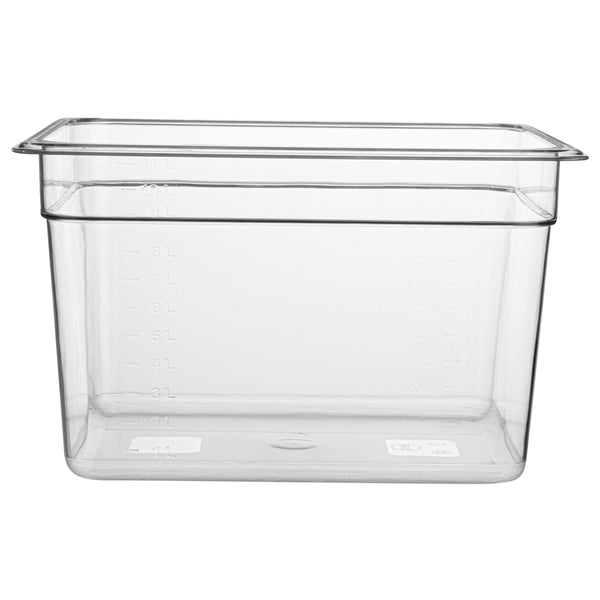 Restaurantware Met Lux Rectangle Clear Plastic 1/2 Size Cold Food Storage Container - 8" Depth - 10 Count Box