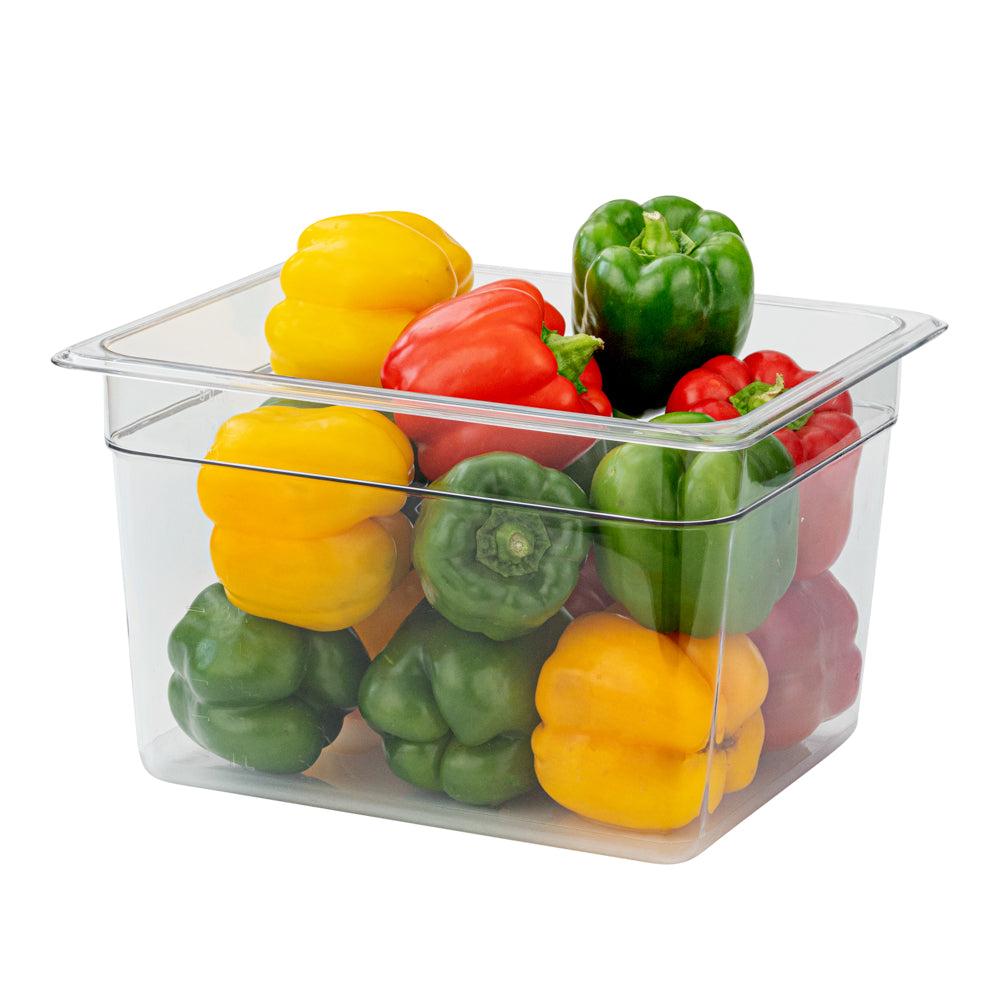 restaurantware Met Lux Rectangle Clear Plastic 1/2 Size Cold Food Storage Container - 8" Depth - 10 count box