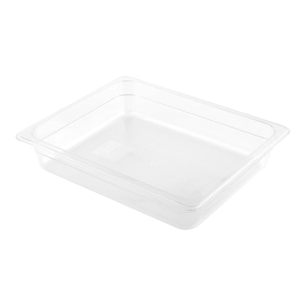 Restaurantware Met Lux Rectangle Clear Plastic 1/2 Size Cold Food Storage Container - 2.5" Depth - 10 Count Box
