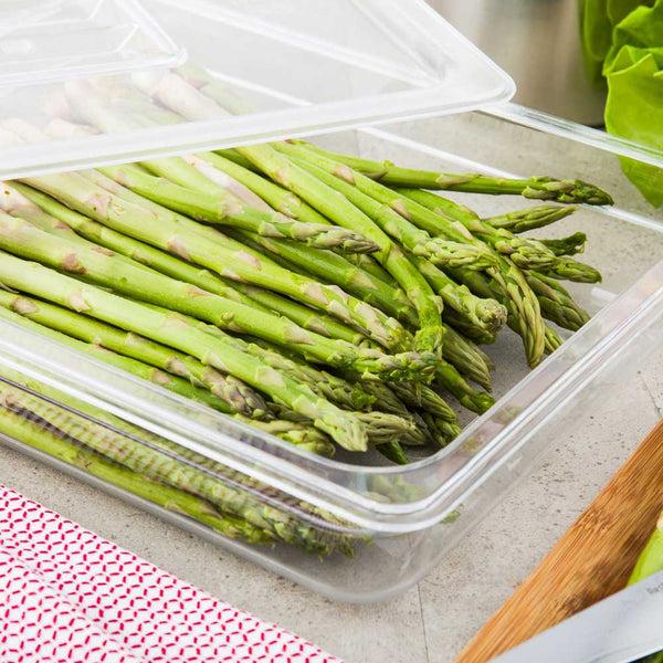 Restaurantware Met Lux Rectangle Clear Plastic 1/2 Size Cold Food Storage Container - 2.5" Depth - 10 Count Box
