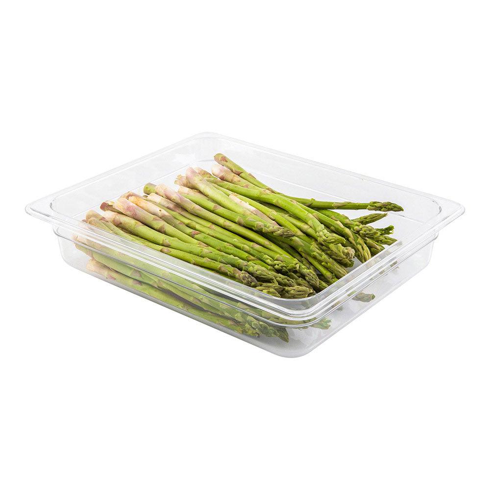 restaurantware Met Lux Rectangle Clear Plastic 1/2 Size Cold Food Storage Container - 2.5" Depth - 10 count box