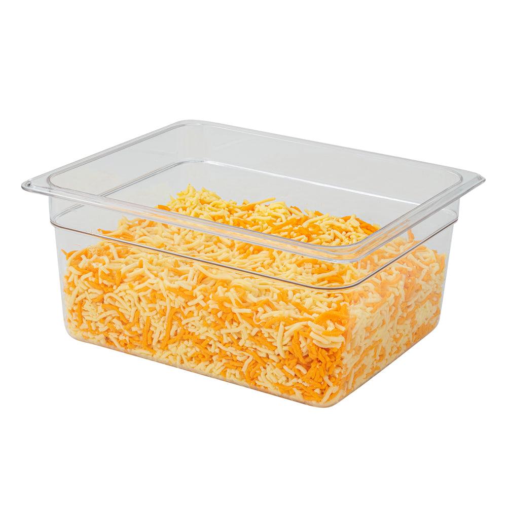 restaurantware Met Lux Rectangle Clear Plastic 1/2 Size Cold Food Storage Container - 6" Depth - 10 count box