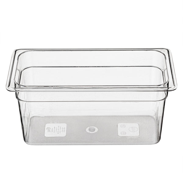 Restaurantware Met Lux Rectangle Clear Plastic 1/3 Size Cold Food Storage Container - 6" Depth - 10 Count Box